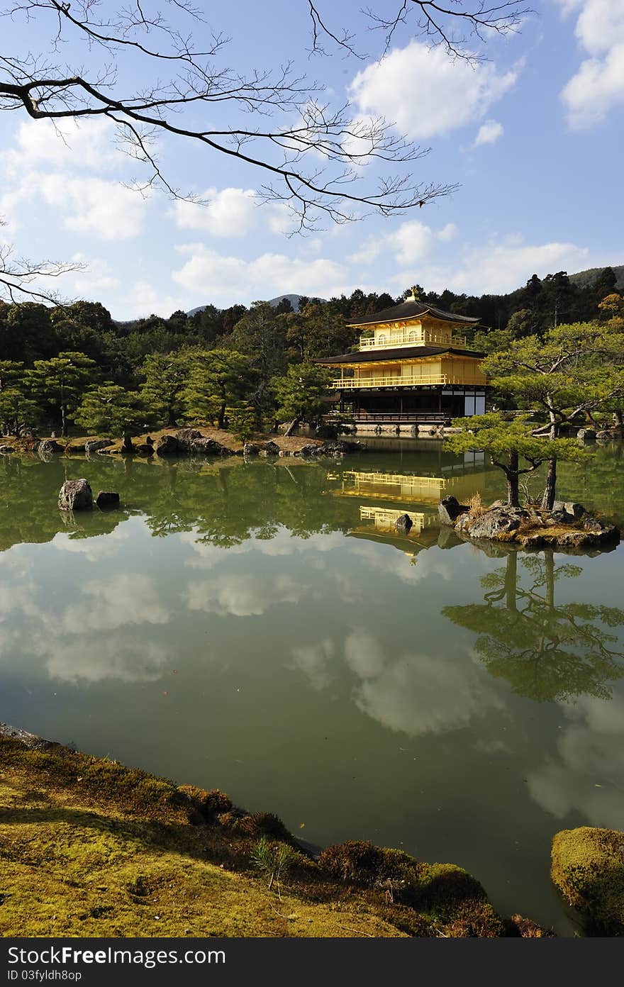 One of the famous travel destinations in Kyoto, Japan. Also called the Golden Pavilion. One of the famous travel destinations in Kyoto, Japan. Also called the Golden Pavilion