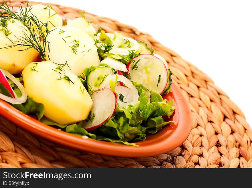 Potatoes  With  Vegetable Salad