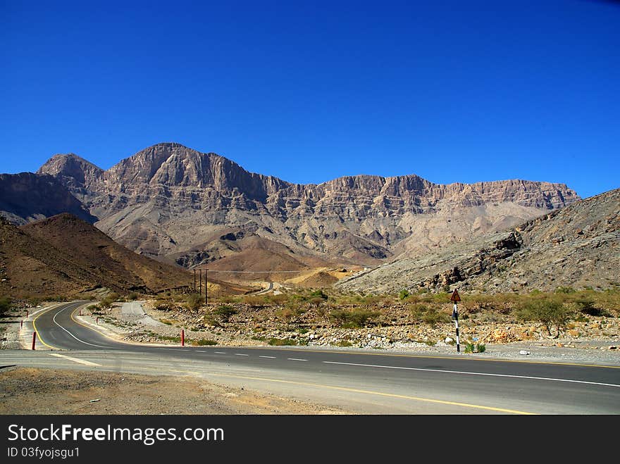 Jabal Sham mountain in Oman