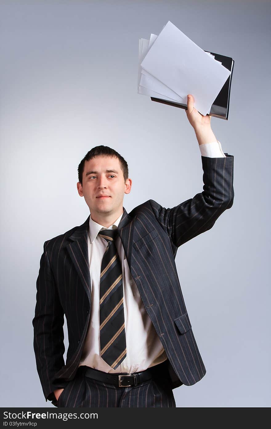 Businessman portrait in a jacket and tie