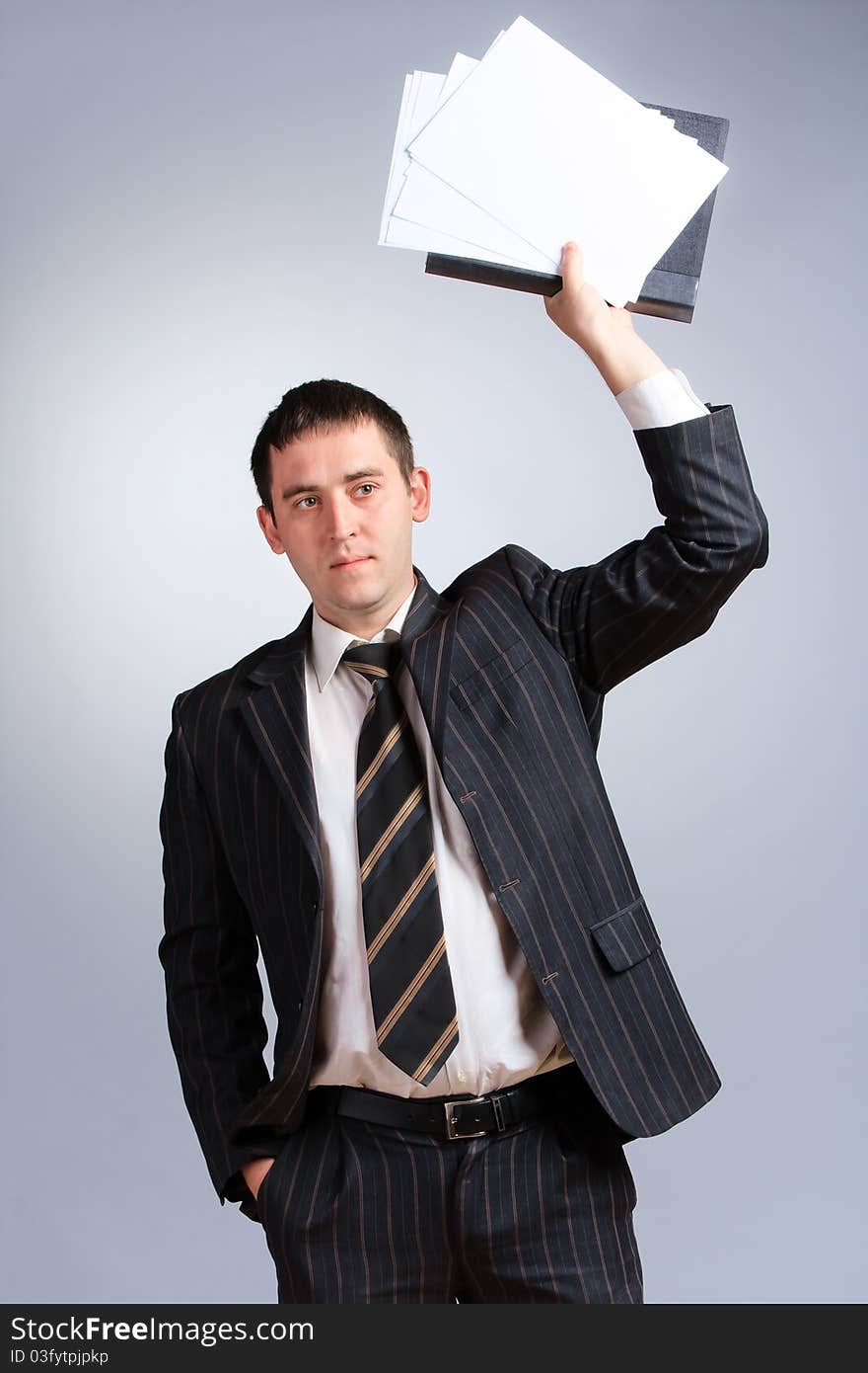 Businessman portrait in a jacket and tie