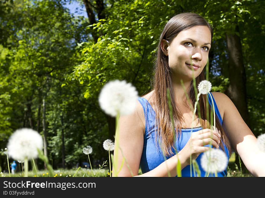 Beautiful Young Girl In The Park