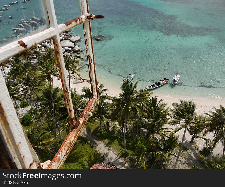 Beach on Belirung island, Indonesia