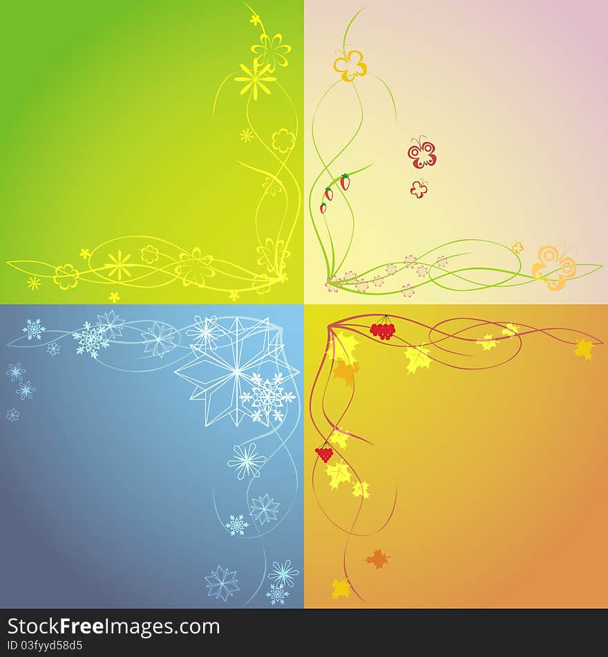 Colorful four seasons abstract concept