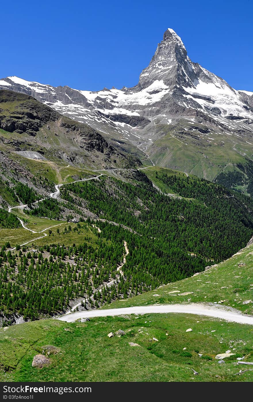 Beautiful mountain Matterhorn - Swiss Alps