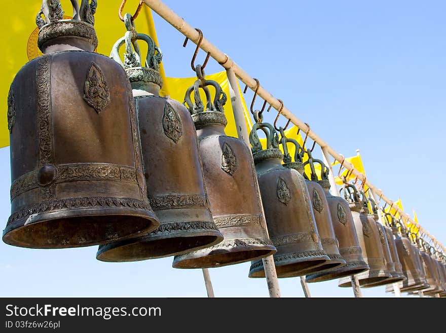 Bell in buddisht temple , Thailand .