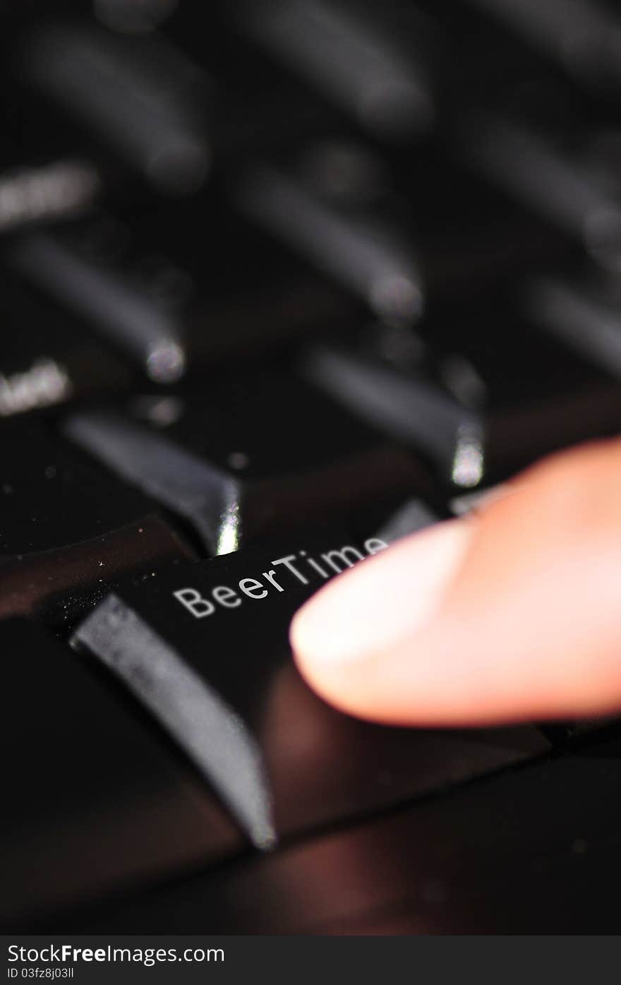 Beer Time key on computer keyboard