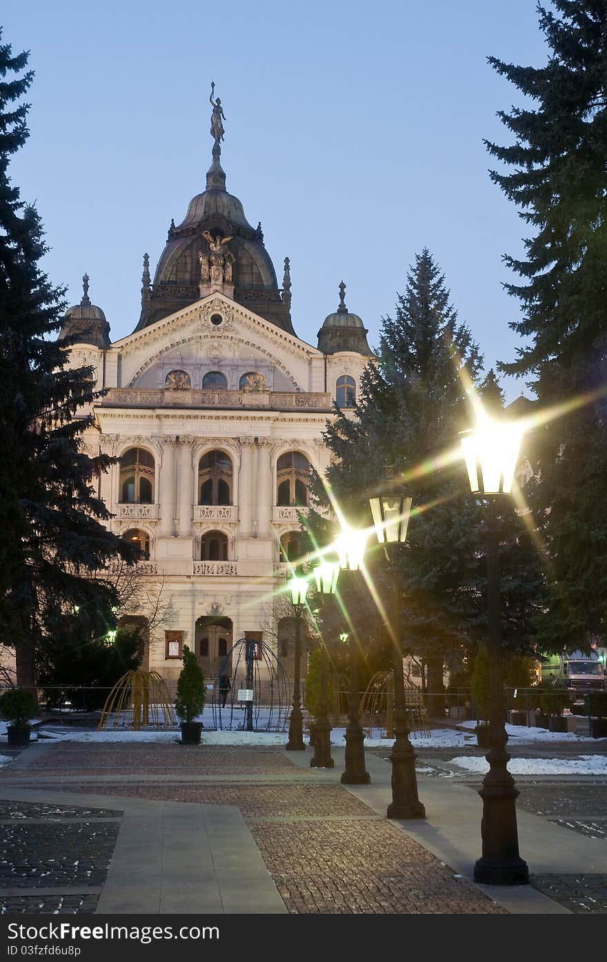 The Staten Theatre (slovak: Statne divadlo) on the Main Street in Kosice, Slovakia