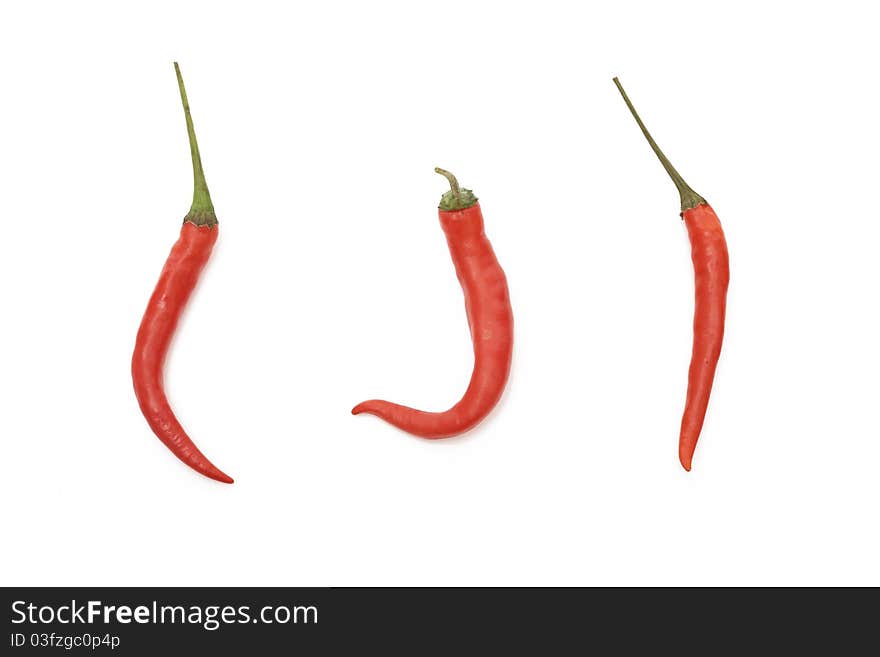 Three Thai Peppers Isolated