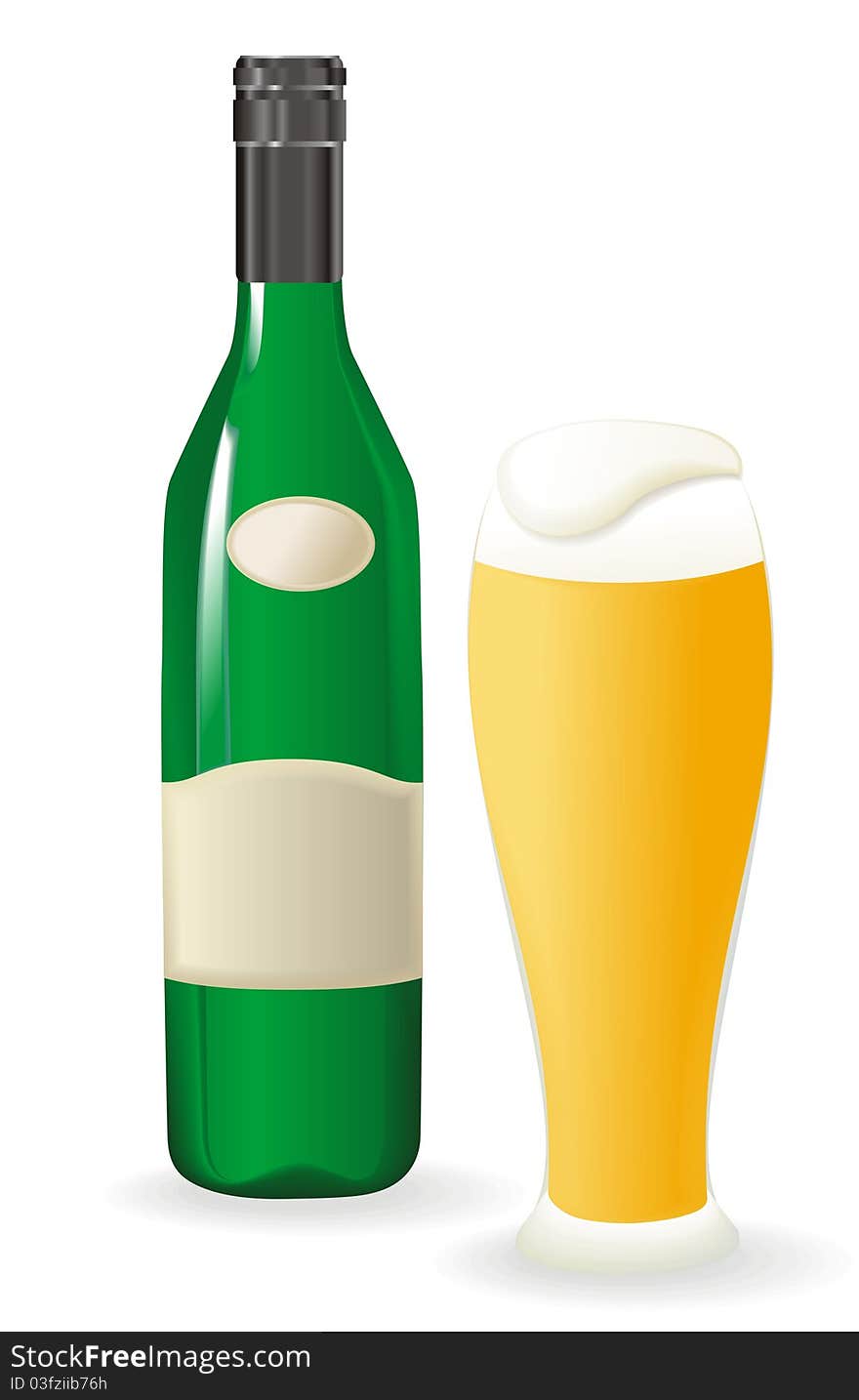 Beer and beer bottle