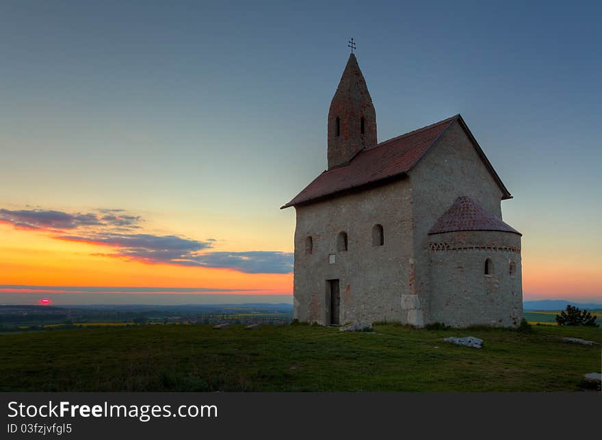 Nice Catholic Church in at sunset.