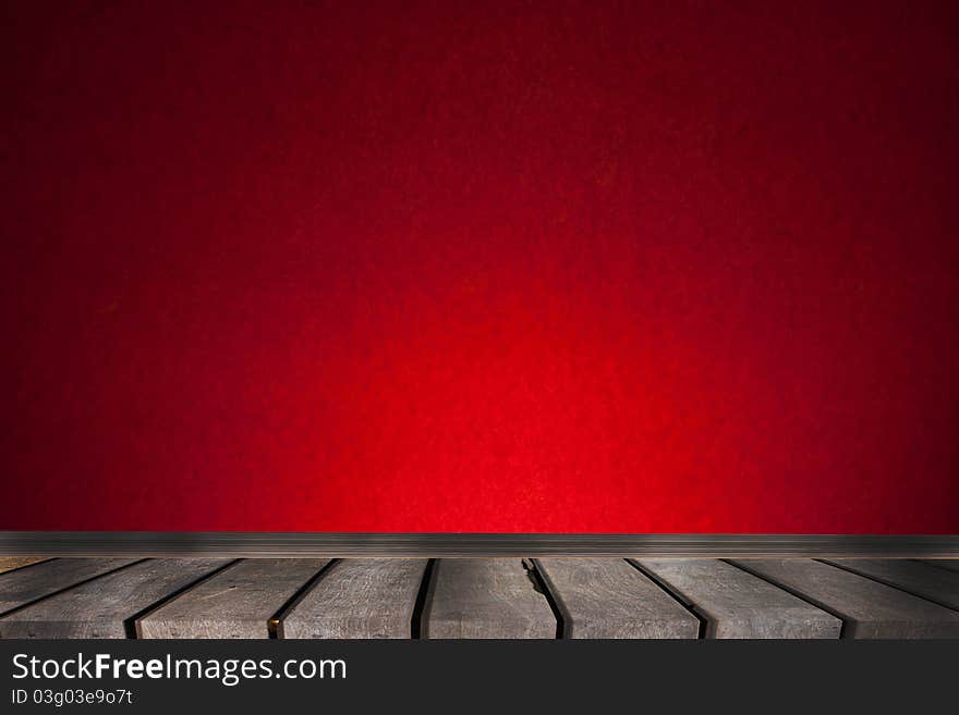 Lighting on the red wall. Lighting on the red wall