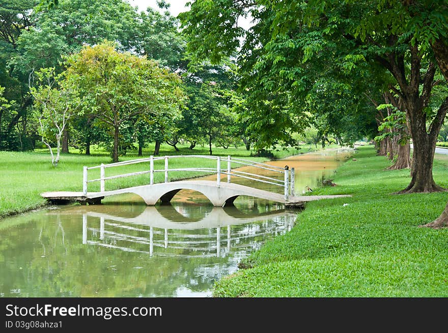 Bridge and tree garden style. Bridge and tree garden style