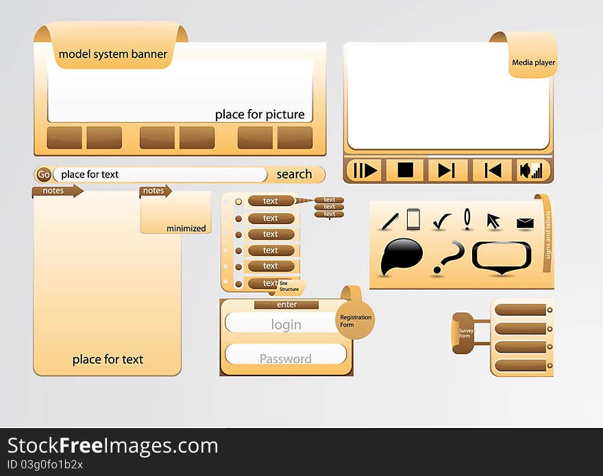 Web site elements to beige. Web site elements to beige