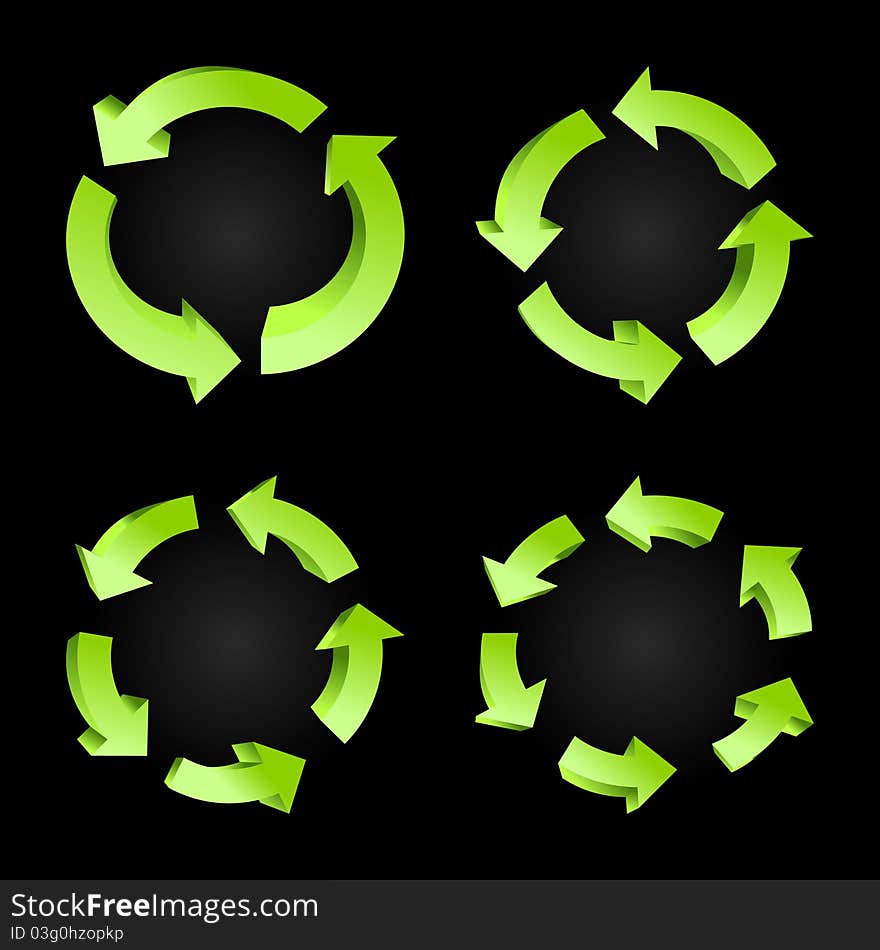 Icons of circulation of substances in the nature. A  illustration. Icons of circulation of substances in the nature. A  illustration