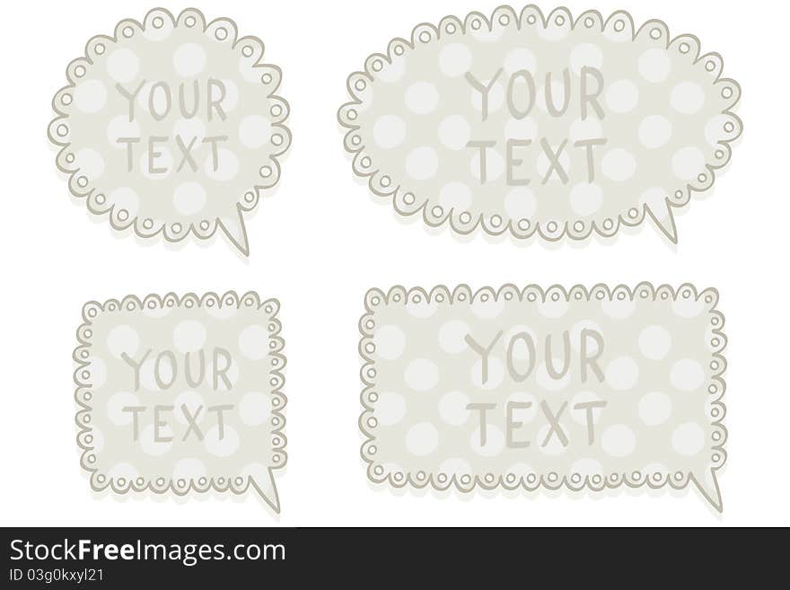 Pastel vintage message bubble set. Pastel vintage message bubble set