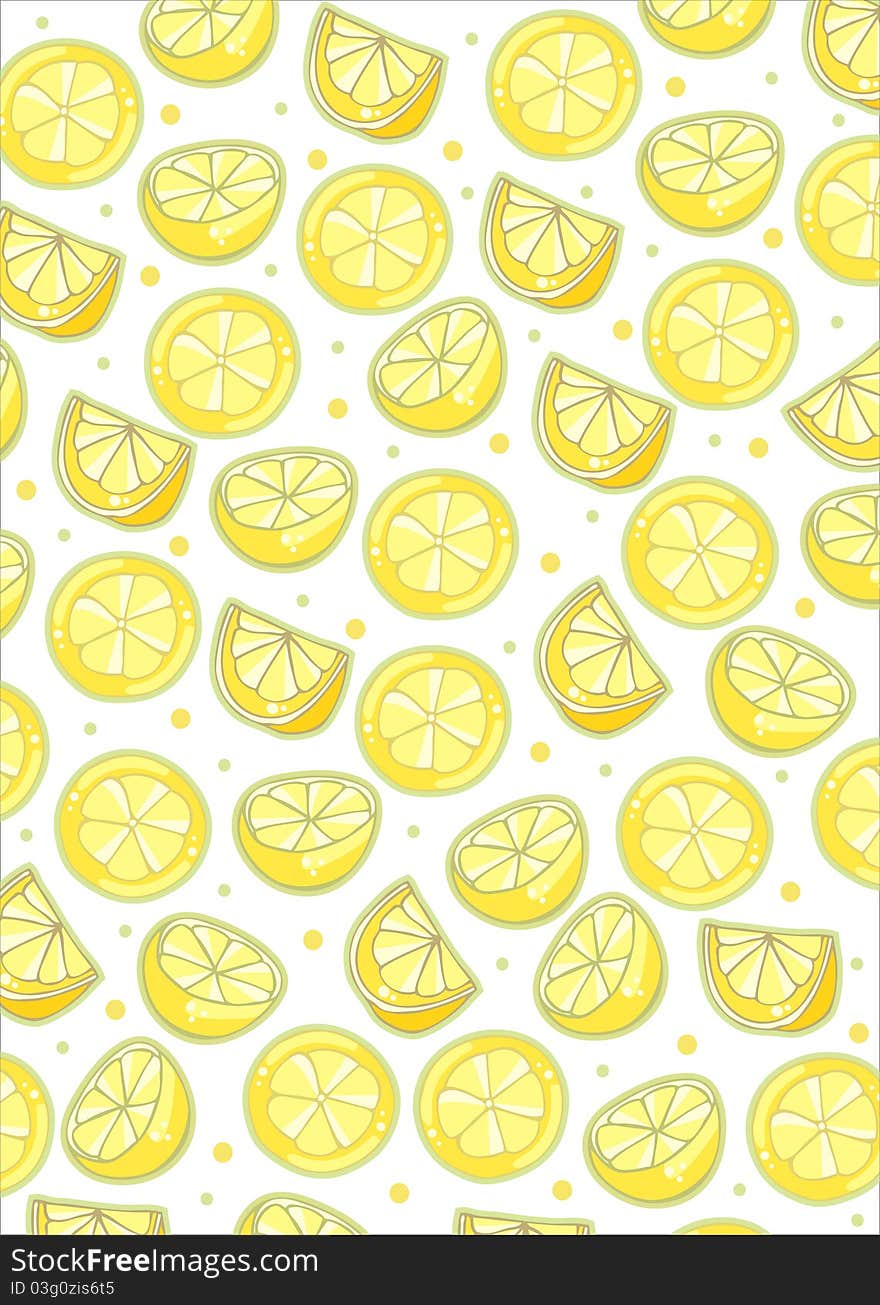 Hand-drawn background with lemon. Hand-drawn background with lemon