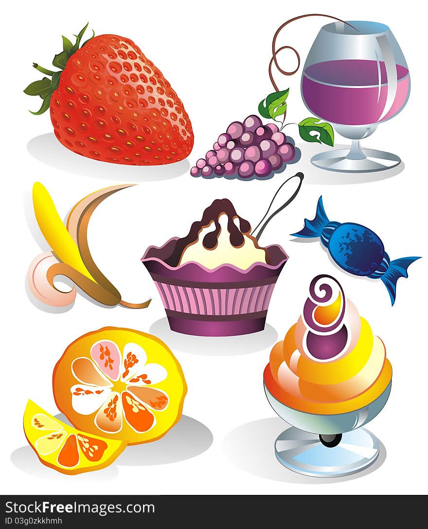 Vector food set