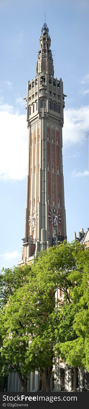 Belfry of city hall of Lille, France