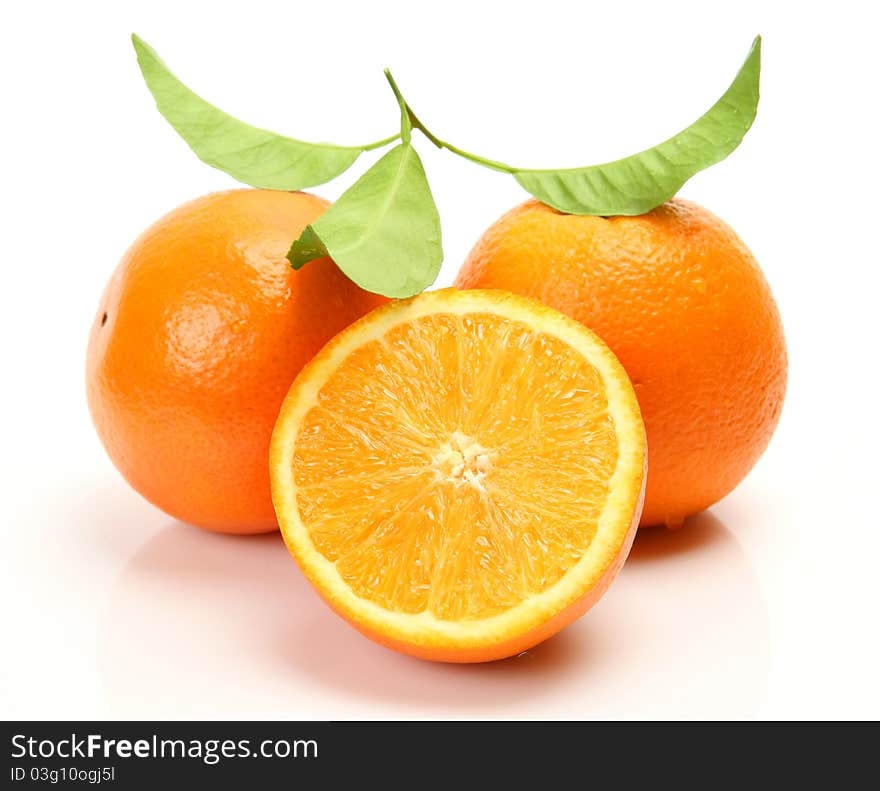 Fresh fruit on a white background