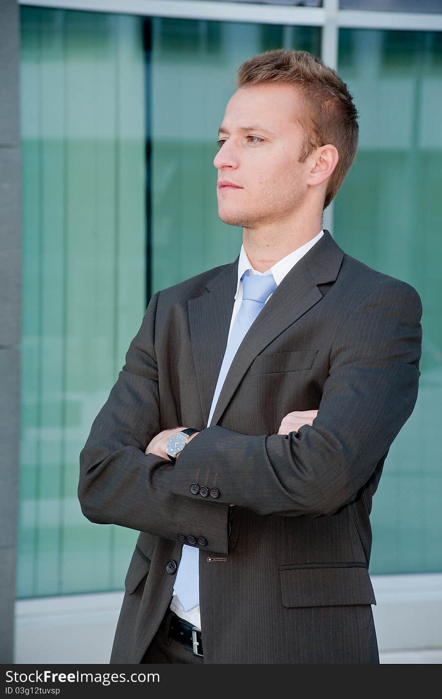 Young Business Man Looking To The Future