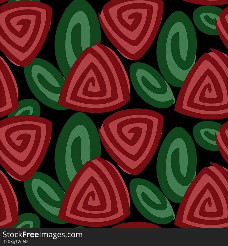 Seamless black background with dark red roses. Seamless black background with dark red roses