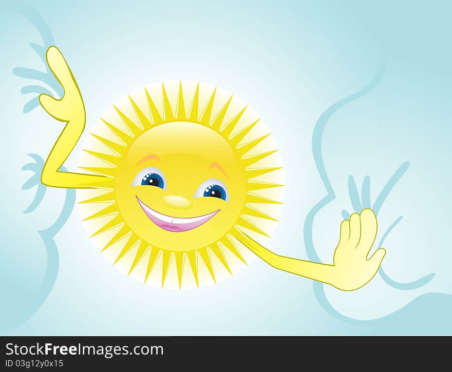 Cheerful sun move dark clouds. Cheerful sun move dark clouds