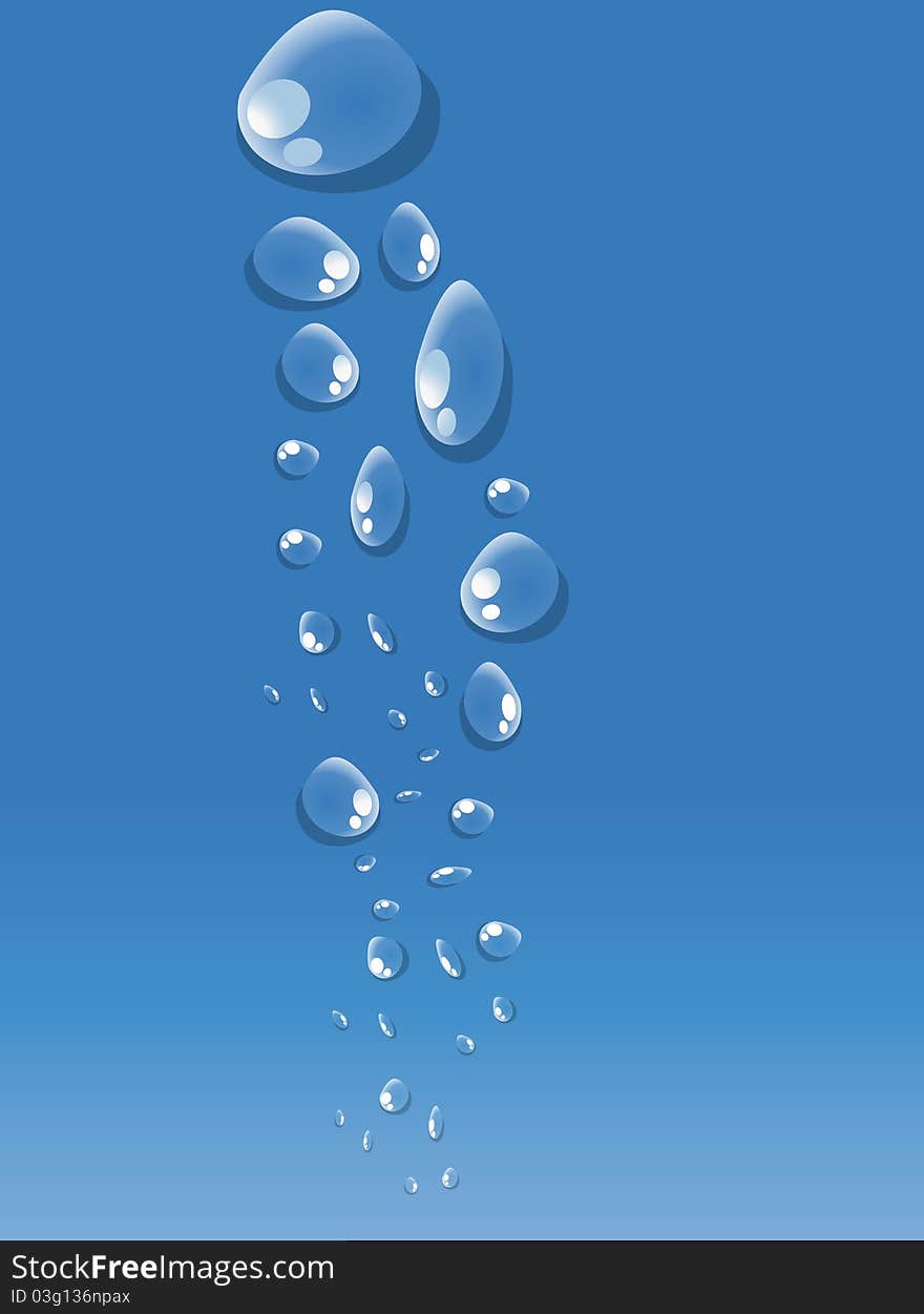 Water blue drops background design