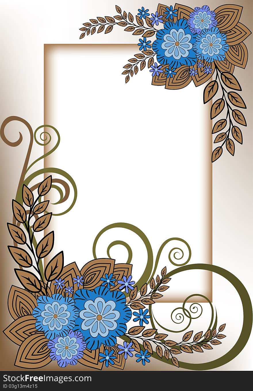 Beautiful vertical frame of the blue flower composition. Beautiful vertical frame of the blue flower composition