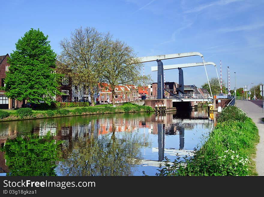 Maxima Bridge In Village Marken