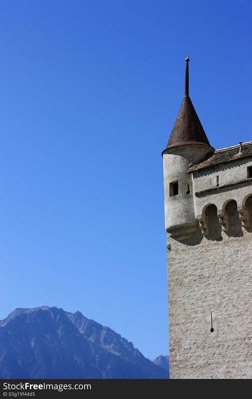 Chateau De Chillon by the lake at Montreux, Switzerland. Chateau De Chillon by the lake at Montreux, Switzerland