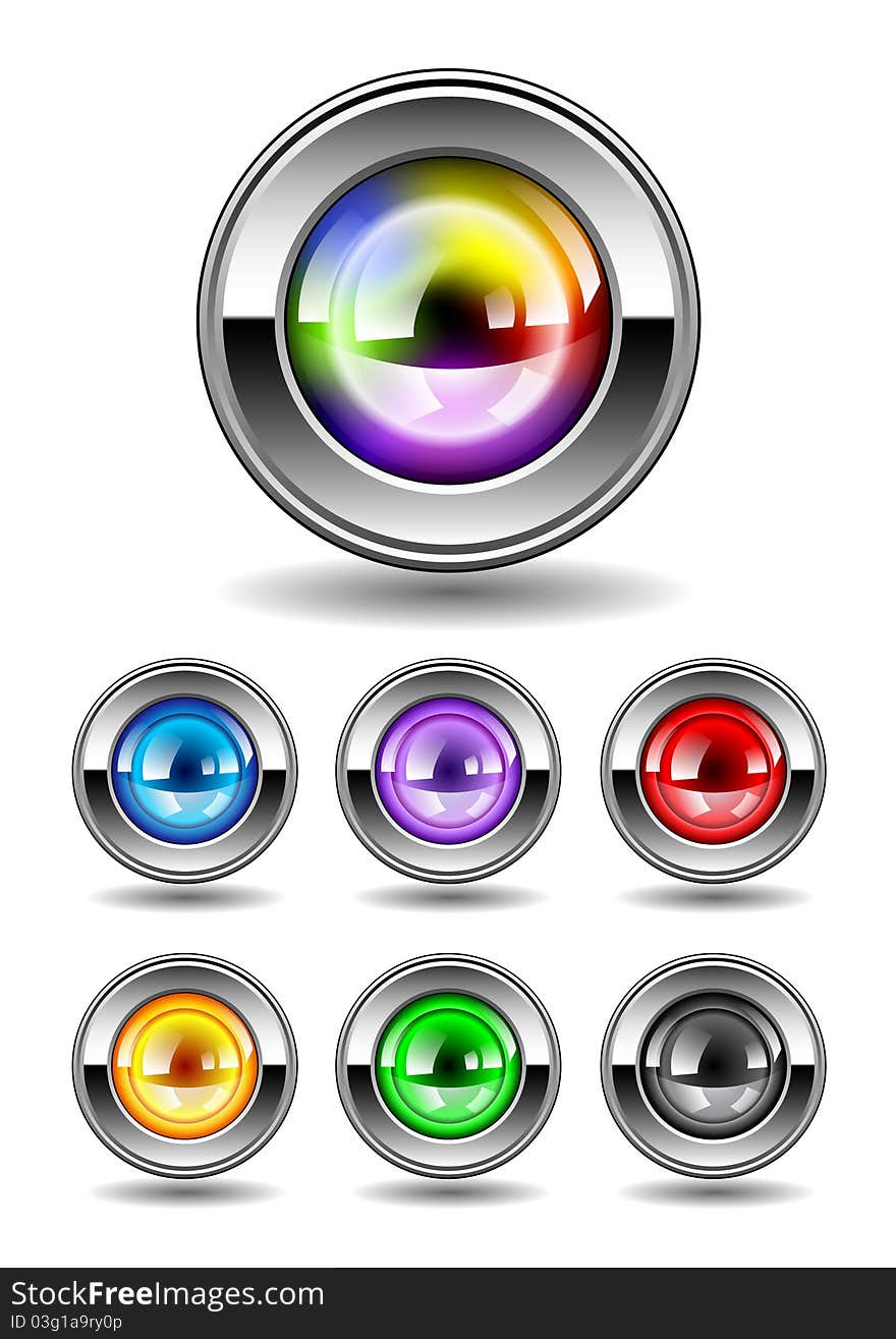 Bright colored buttons