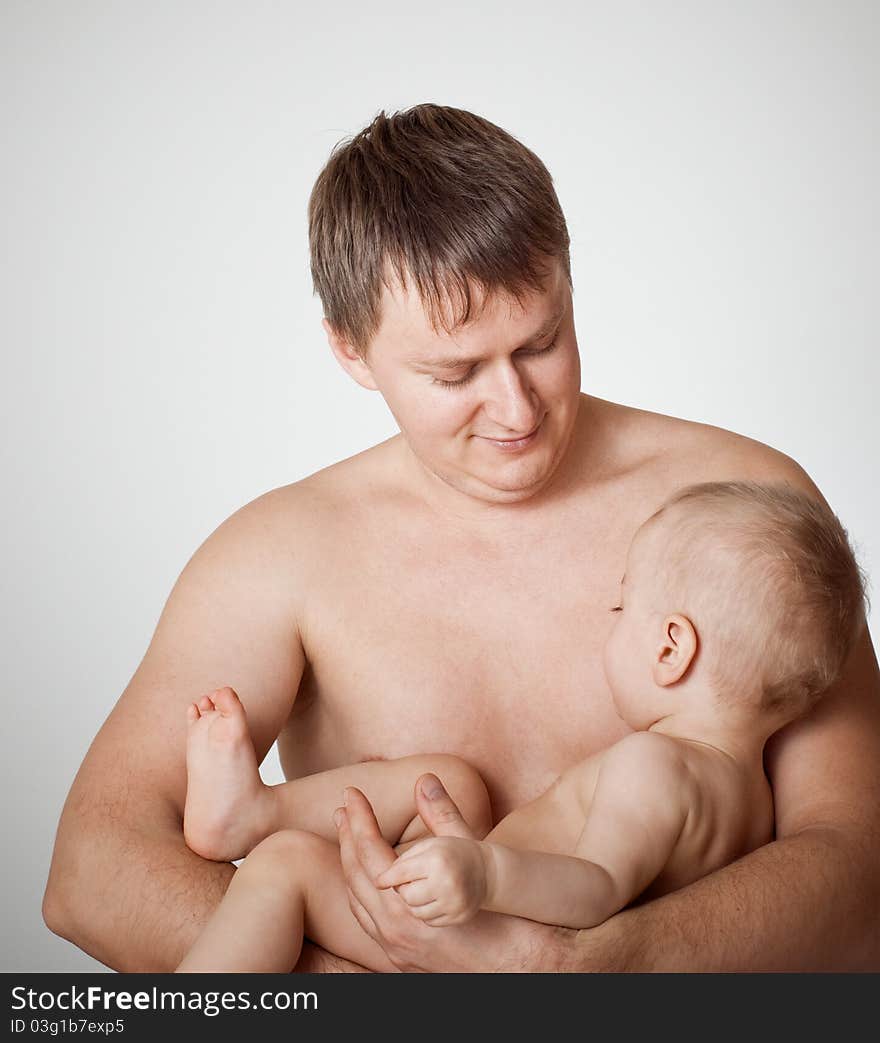 Happy fater with his son. Happy fater with his son