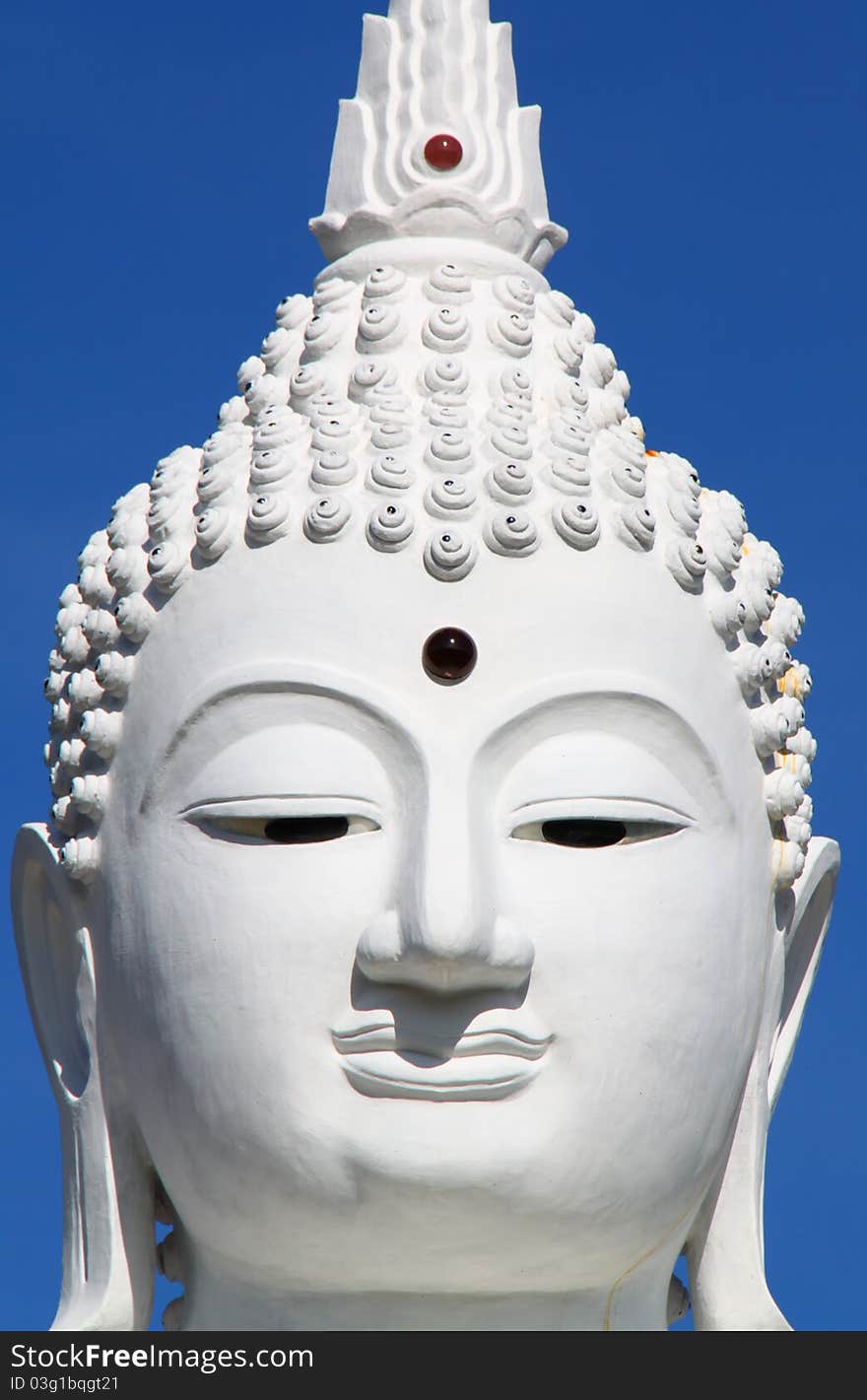 Face of White Buddha in thailand temple