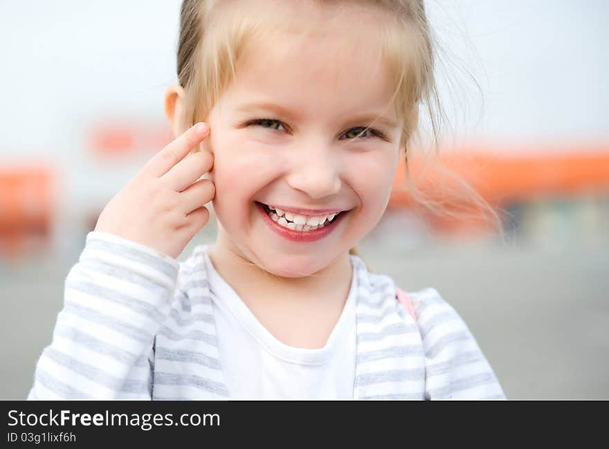 Portrait of a beautiful liitle girl close-up