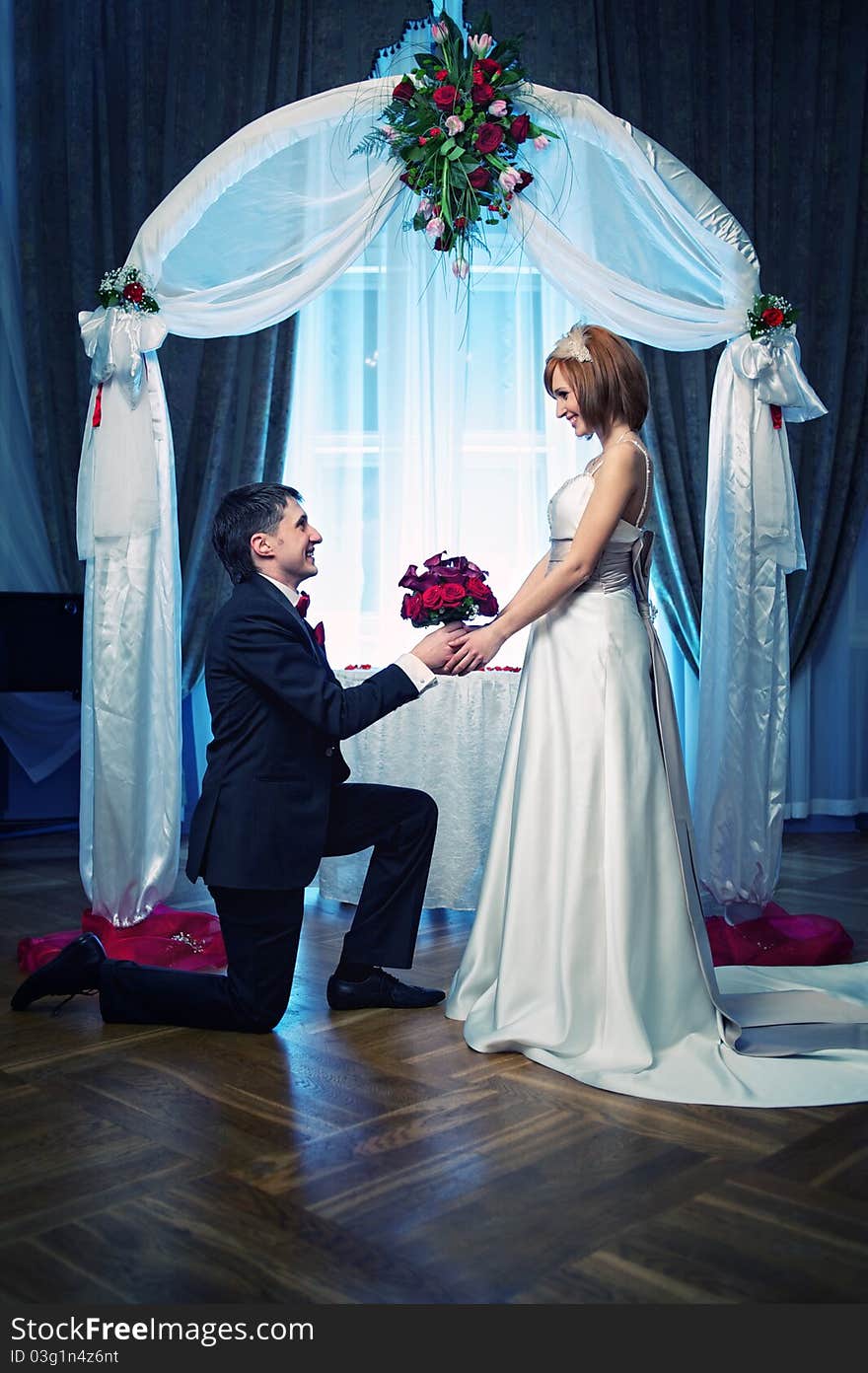 A couple on their wedding day. A couple on their wedding day