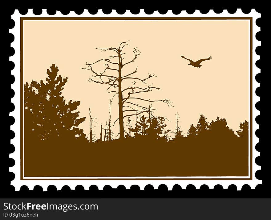 bird on postage stamps