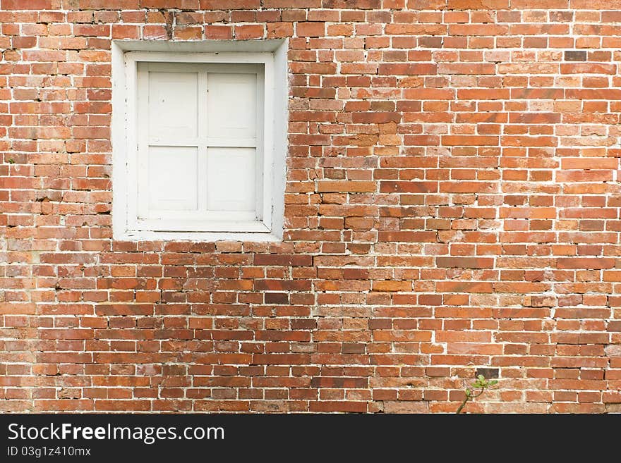 Brick Wall with white window. Brick Wall with white window