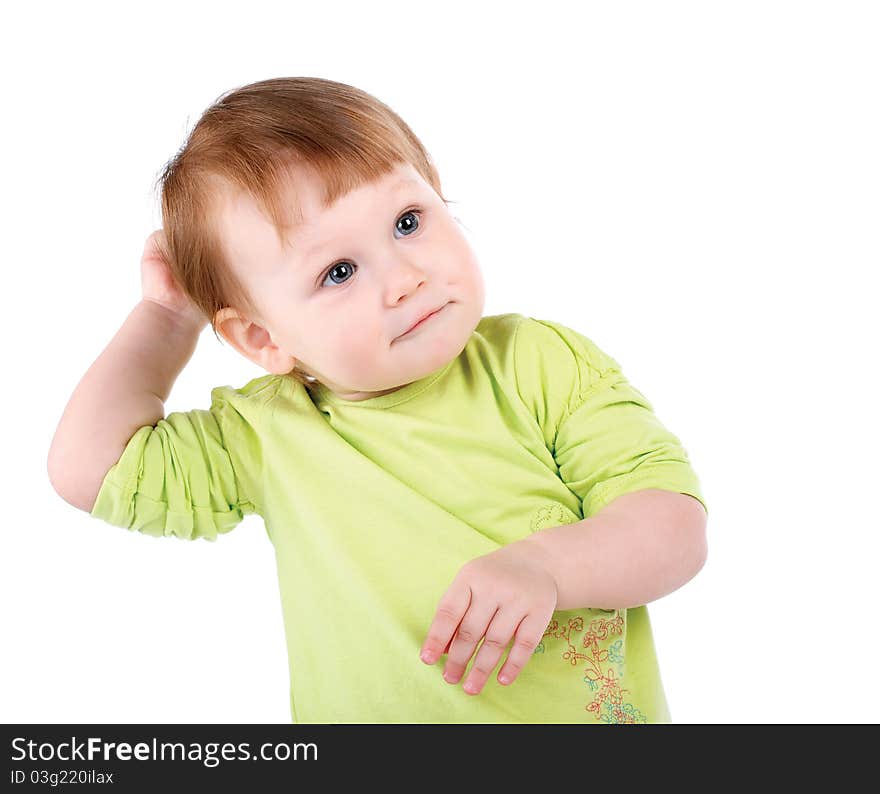 Portrait of very sweet little child isolated. Portrait of very sweet little child isolated