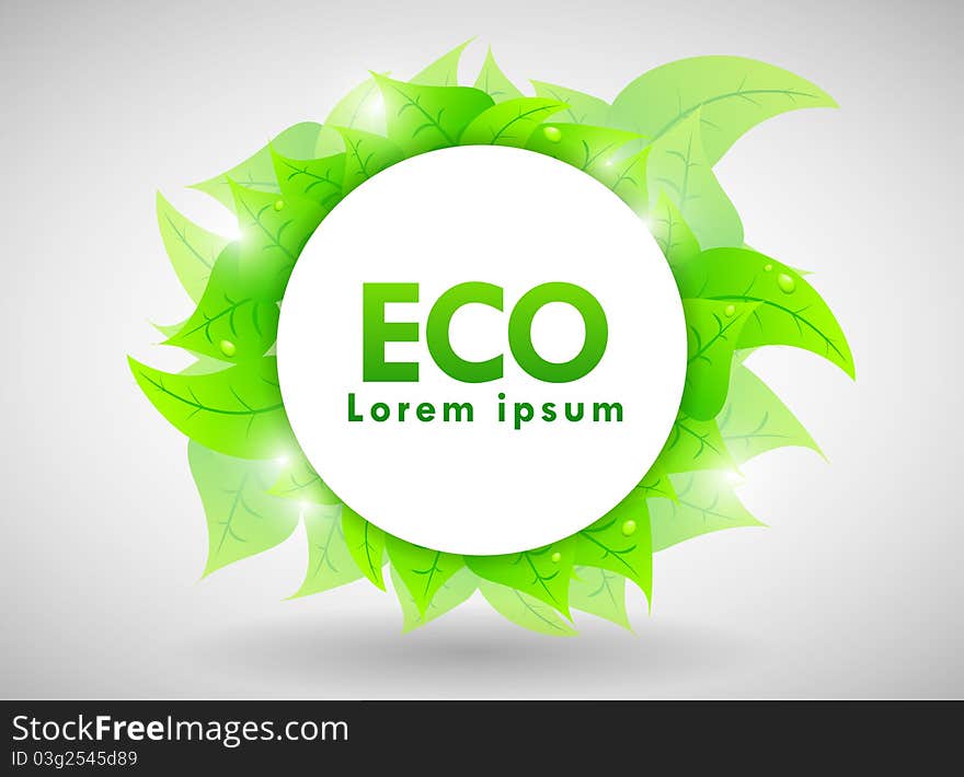 Ecology Design with white circle . Ecology Design with white circle