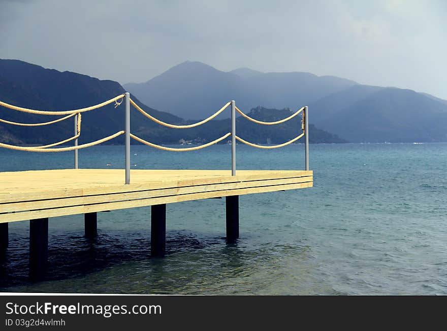 Wooden pier at the sea shore