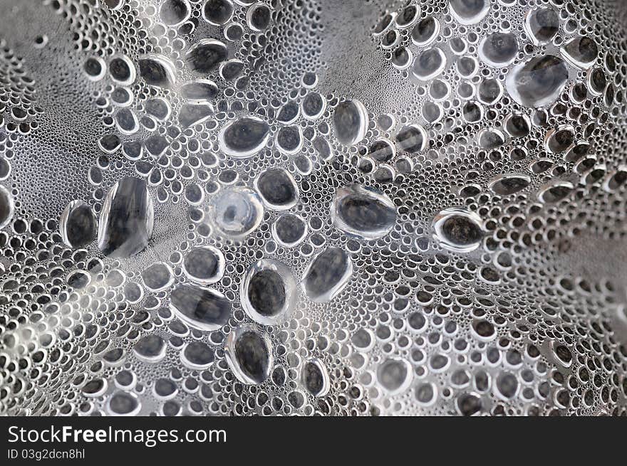 Abstract background from the drops of dew on the glass