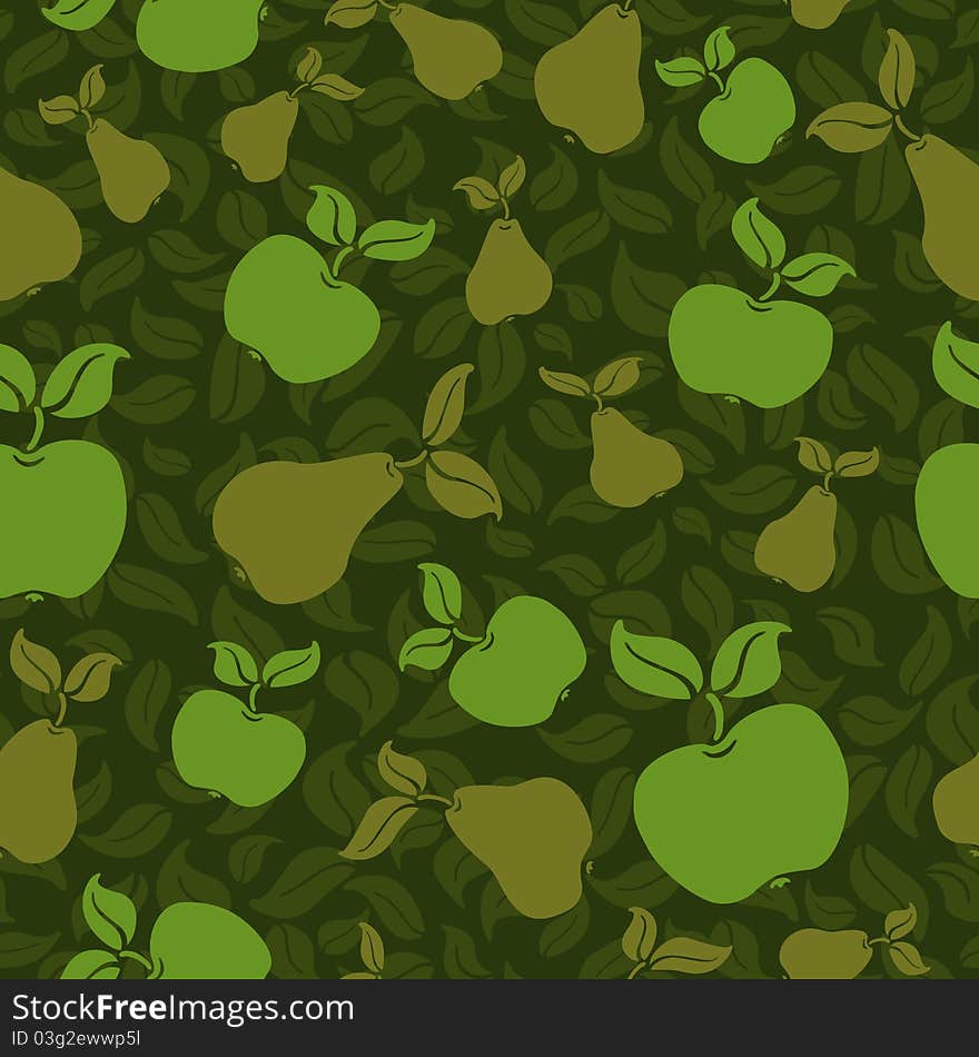 Apple pear fruit seamless pattern background. Apple pear fruit seamless pattern background