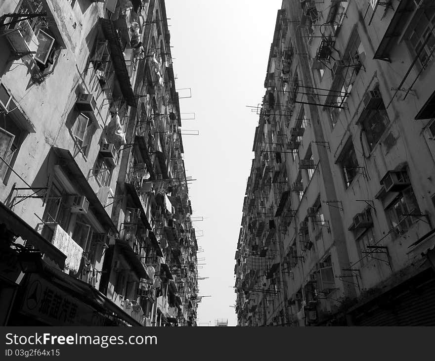 Old building in Kowloon City Hong Kong