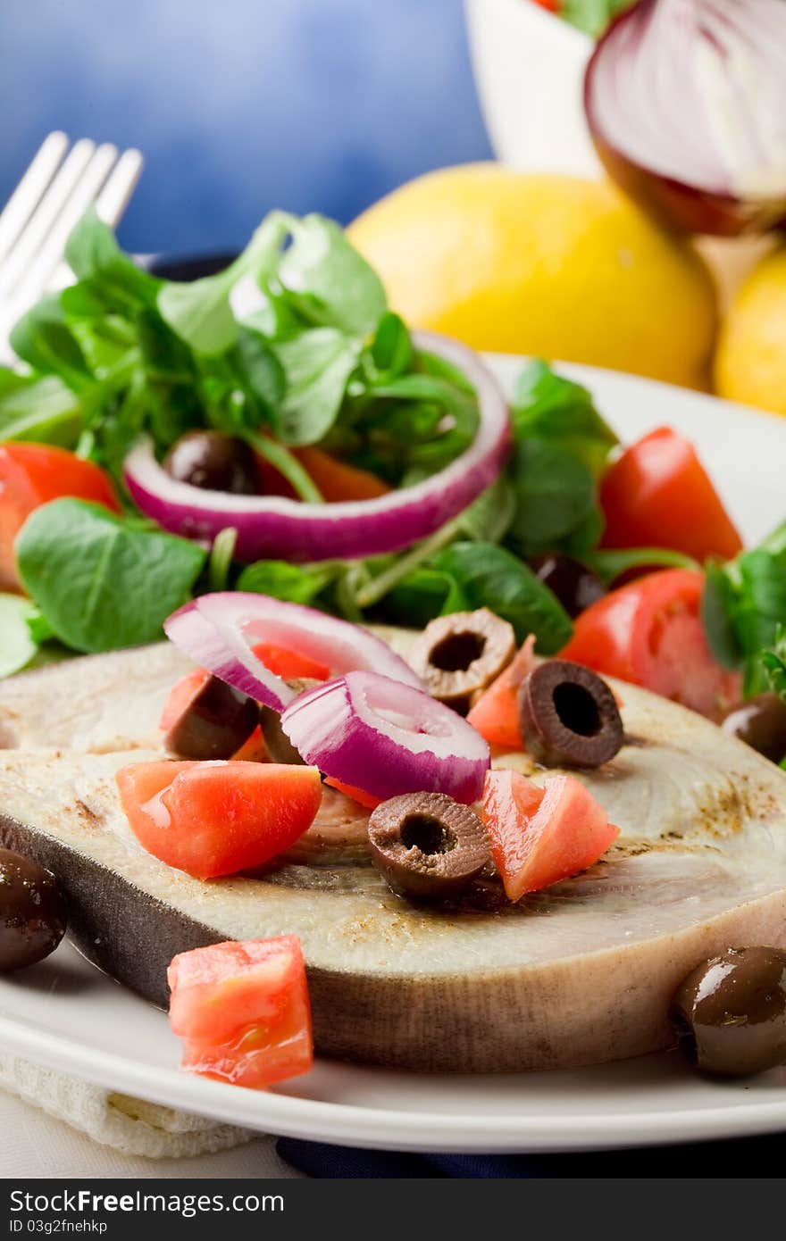 Grilled Swordfish with mixed salad