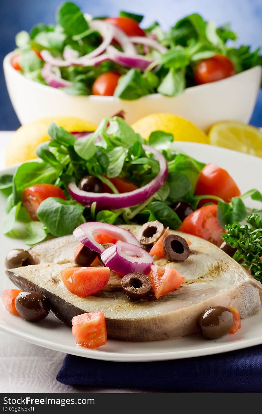 Grilled Swordfish With Mixed Salad