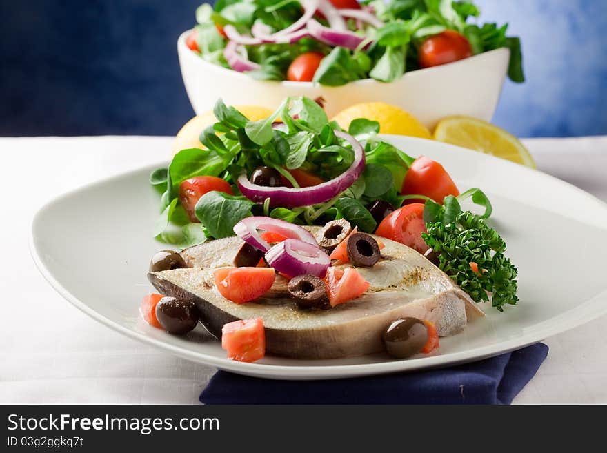 Grilled Swordfish With Mixed Salad