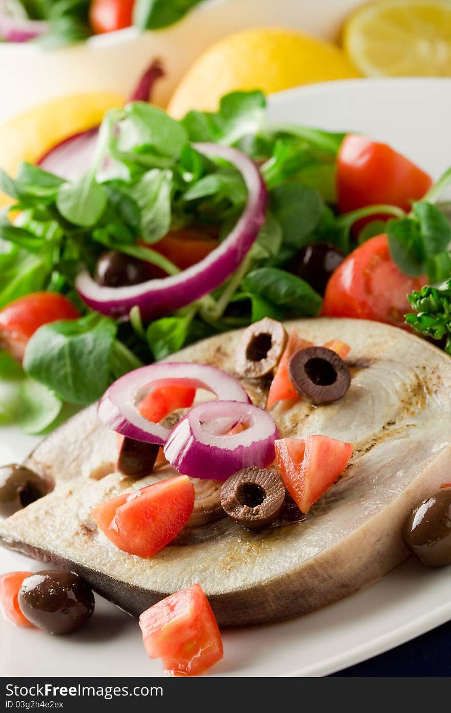 Grilled Swordfish With Mixed Salad