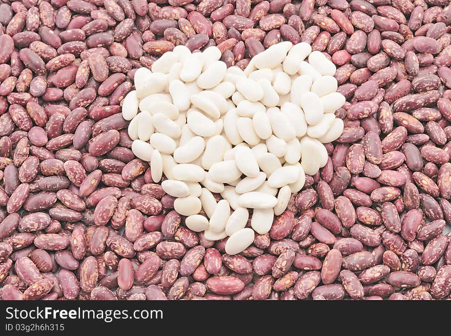 Texture of the beans. fruits beans. Heart of the beans.