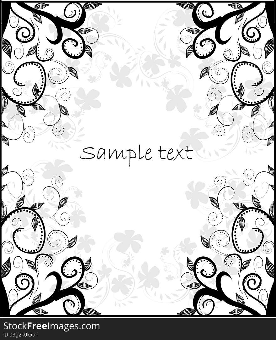 Floral abstract design on white